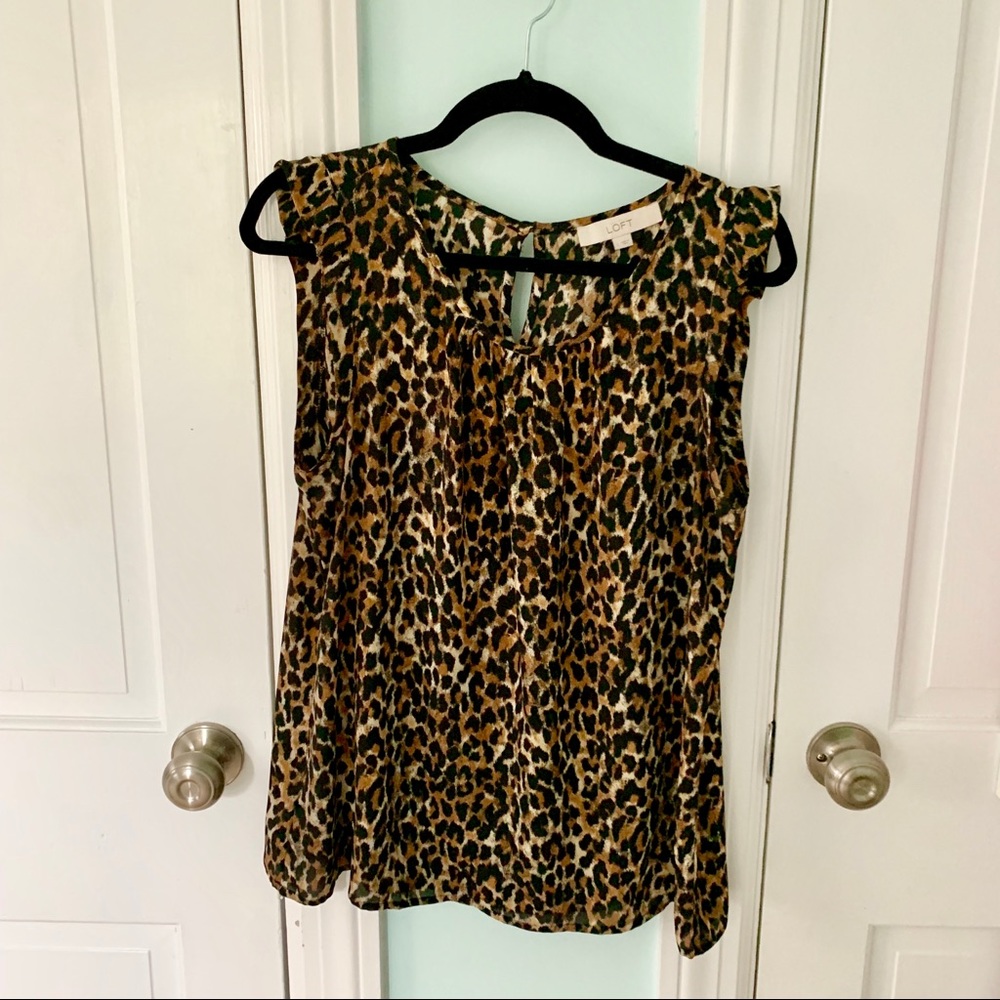 Cheetah Print Loft Blouse Tank